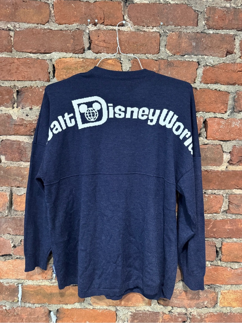 Disney by Spirit Jersey Women’s Navy and White Disney World Crewneck Sweater